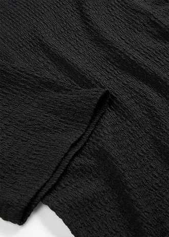 Póló struktúrás kreppből • fekete • bonprix áruház