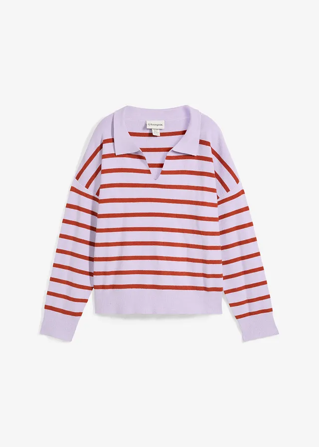 Pásikovaný pulóver z viskózového mixu