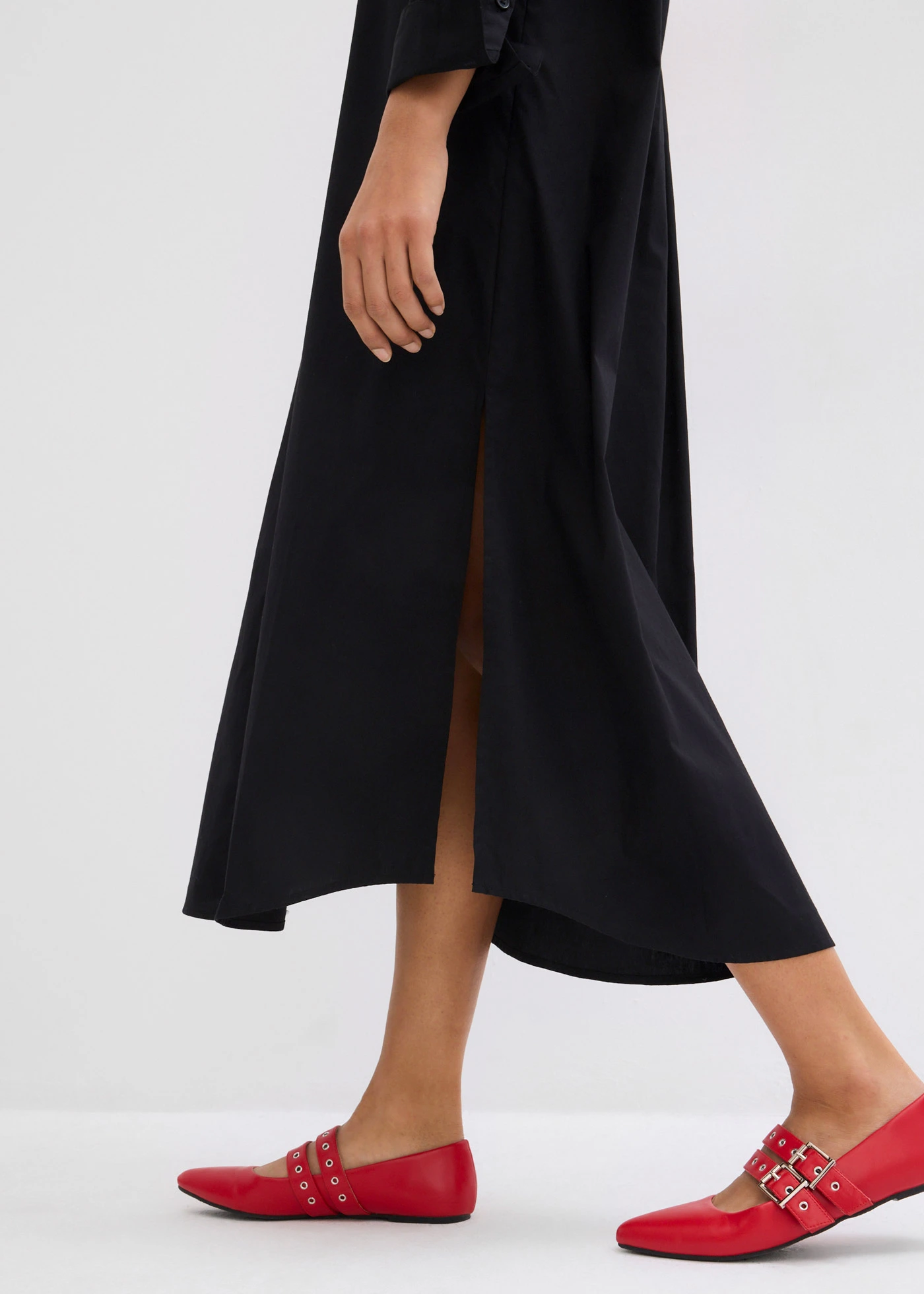 Robe-chemise 100% coton • noir • Boutique bonprix