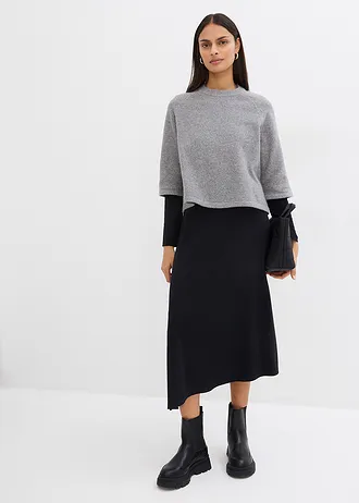 Pletené tričko oversize • sivá melírovaná • obchod bonprix