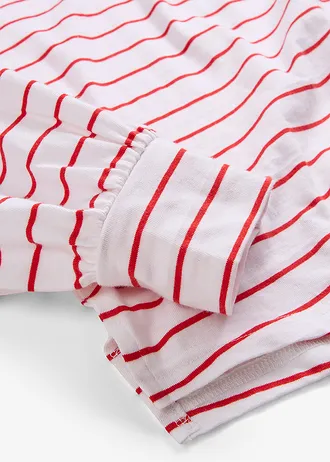 Longshirt van puur biologisch katoen • wit-aardbeirood gestreept • bonprix online shop