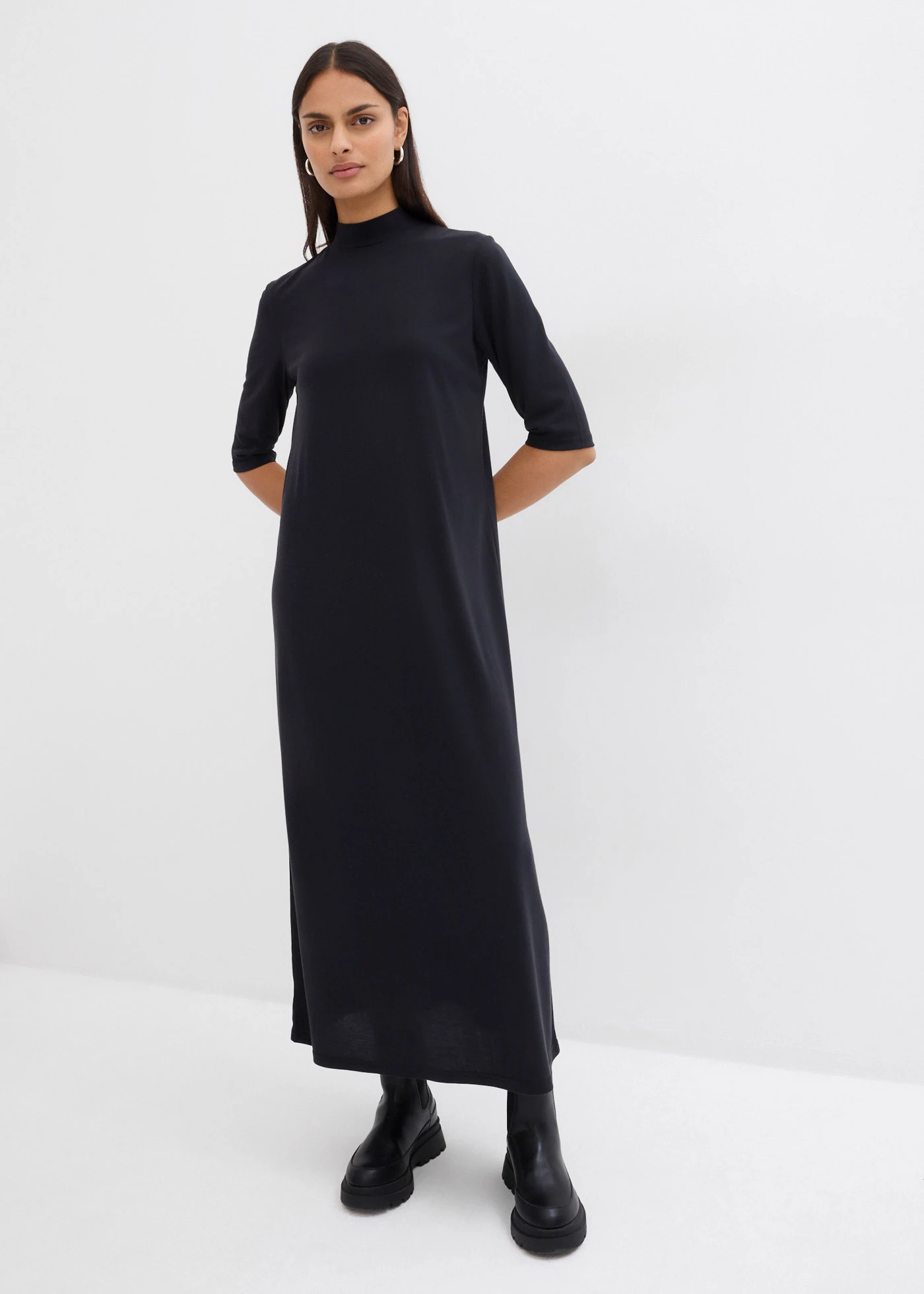 Maxi jurk in een zachte modalmix • zwart • bonprix online shop