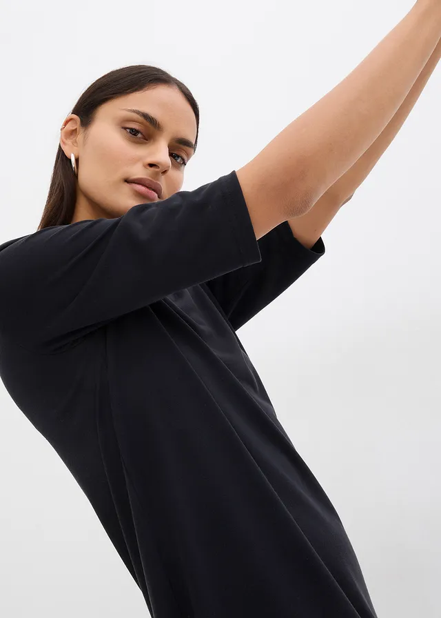Rochie maxi din mix de material cu modal moale • negru • magazin bonprix