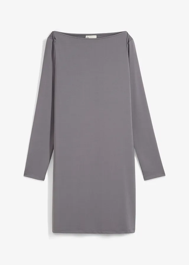 Sukienka z miękko lejącego dżerseju • dymny szary • bonprix obchod