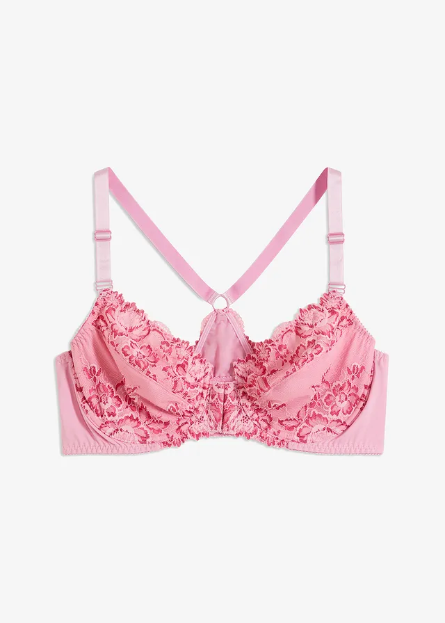 Bh met voorsluiting en beugel, Kleur: bloesempink-donkerpink