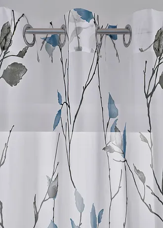 Gordijn van lichte voile, ook in extra lang (1 stuk) • blauw/wit/grijs • bonprix online shop