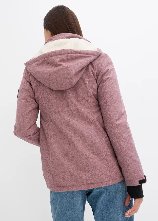 Knuffelzachte 3-in-1 zwangerschapsjas / draagjas, Kleur: bordeaux gemêleerd