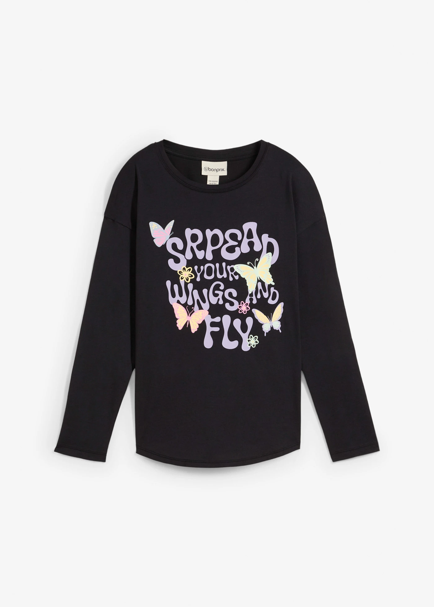 T-shirt manches longues 100% coton • noir • Boutique bonprix