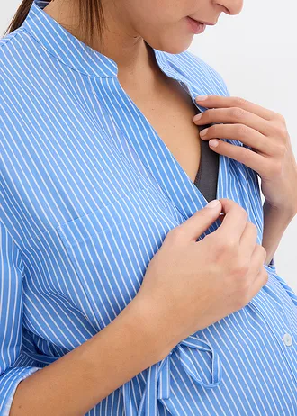 Těhotenská/kojicí halenka z bavlny • středně modro-bílé proužky • bonprix obchod