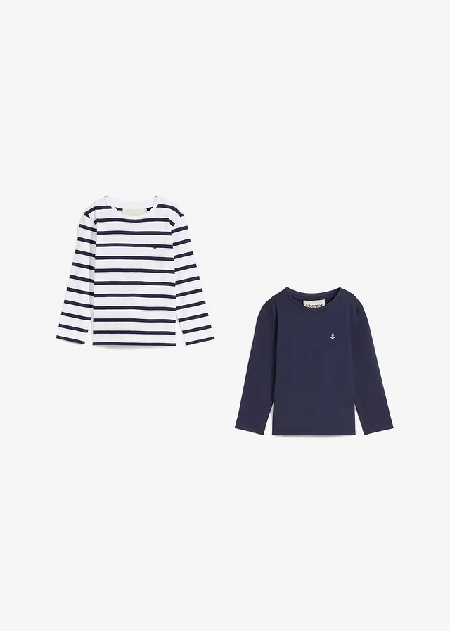 Longsleeve van puur biologisch katoen ( set van 2) • donkerblauw+wit-donkerblauw gestreept • product-page.page-title-suffix