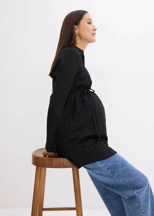 Lange zwangerschapsblouse/voedingsblouse • zwart • product-page.page-title-suffix