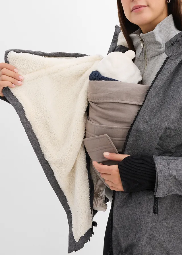 Veste de grossesse/portage 3en1 douillette • gris ardoise chiné • product-page.page-title-suffix