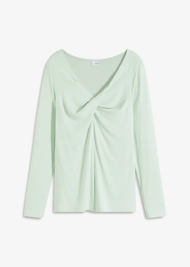 Vrúbkované tričko s uzlíkovým detailom