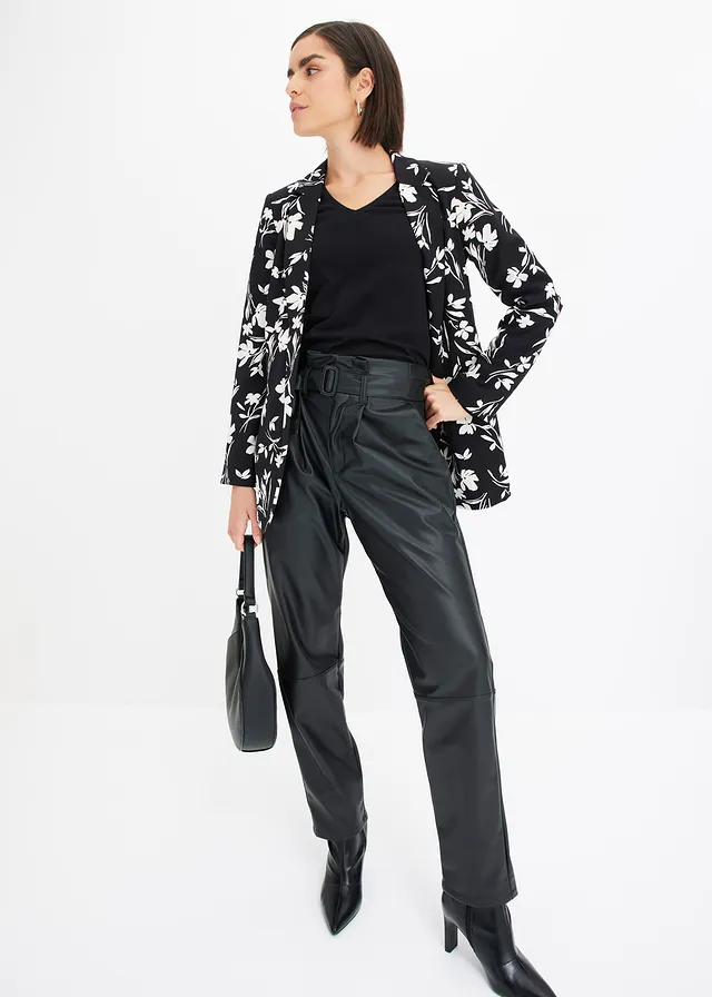 Imitatieleren broek met riem null