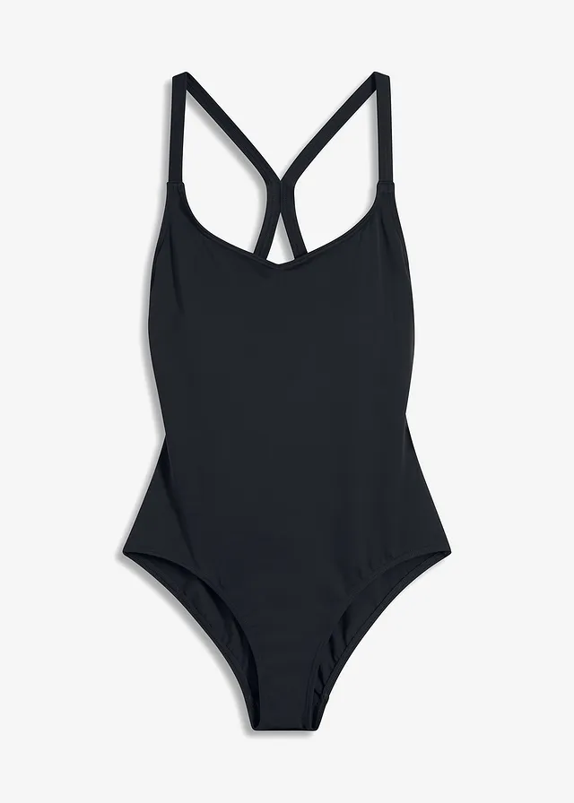 Costum de baie cu uscare rapidă, cu racerback • negru • magazin bonprix