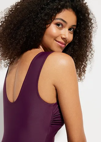Costum de baie shape cu efect modelator mediu, decolteu în V • mov întunecat • magazin bonprix