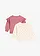 Baby sweater van biologisch katoen (set van 2), Kleur: soft bessen+rookroze+natuurbeige