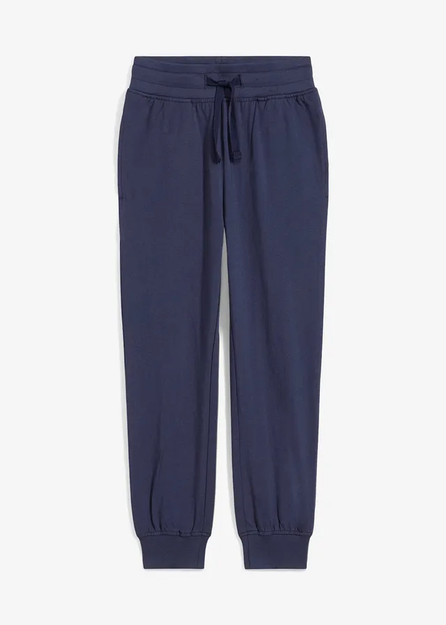 Joggingbroek van biologisch katoen, Kleur: donkerblauw