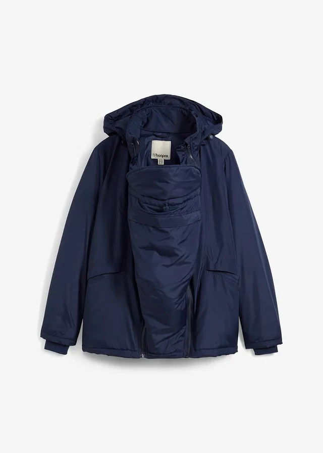 3-in-1 zwangerschapsjas met draagzak, Kleur: donkerblauw