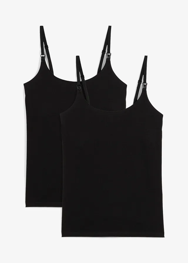 Voedingstop van biologisch katoen (set van 2) • zwart • bonprix online shop