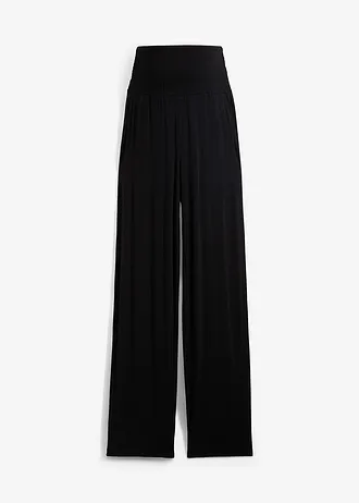 Zwangerschapsbroek van jersey met gesmokte tailleband, straight