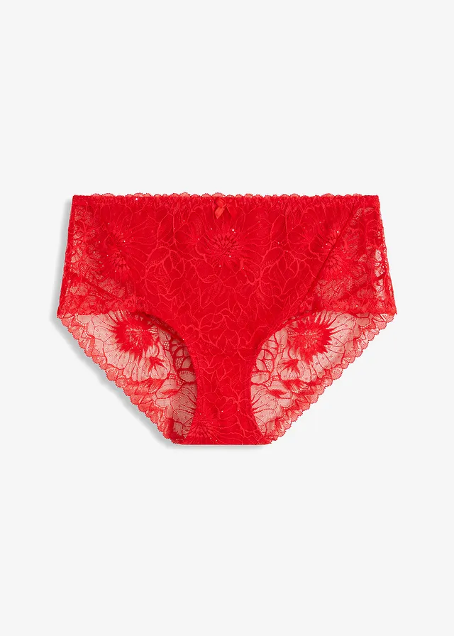 Maxi hipster van kant, Kleur: aardbeirood