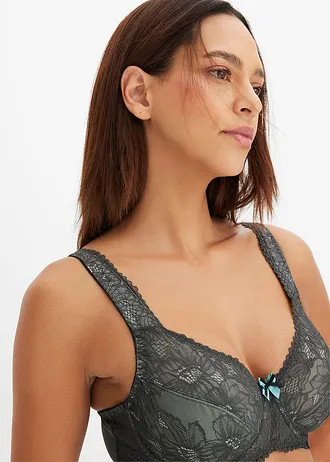 Kicsinyítő melltartó merevítővel • antracitszürke-szürkészöld • bonprix áruház