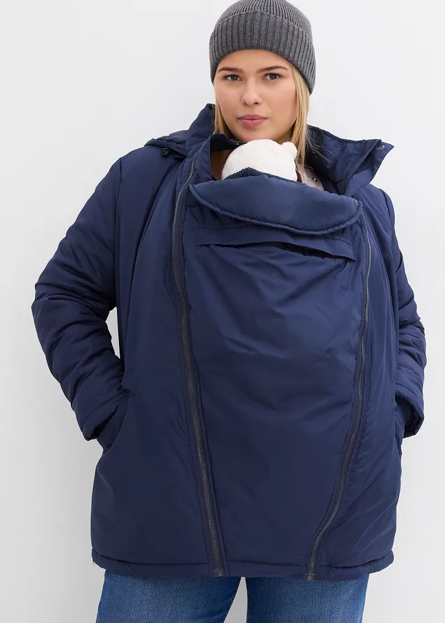 3-in-1 zwangerschapsjas met draagzak, Kleur: donkerblauw