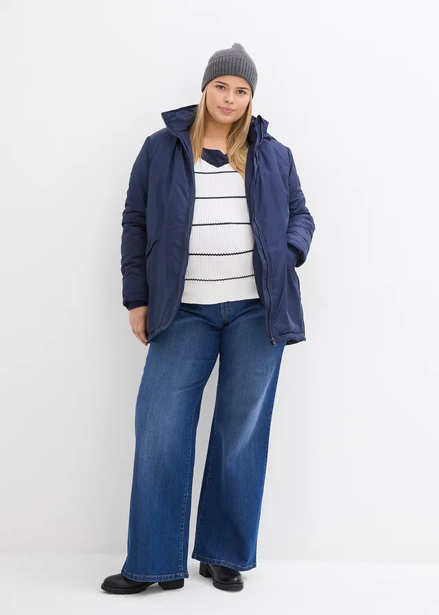 3-in-1 zwangerschapsjas met draagzak, Kleur: donkerblauw
