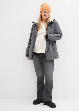 Pohodlná těhotenská a nosicí bunda 3 v 1, barva: břidlicově šedý melír