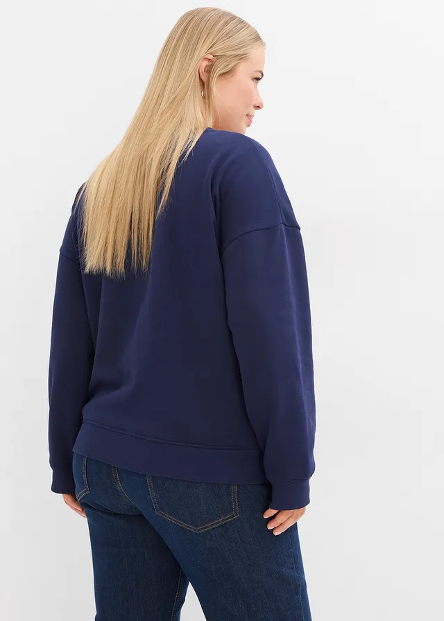2-in-1 zwangerschapssweater/voedingssweater, Kleur: donkerblauw