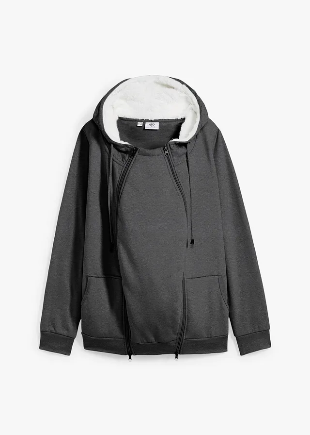 Sweat zippé de grossesse et de portage, intérieur douillet