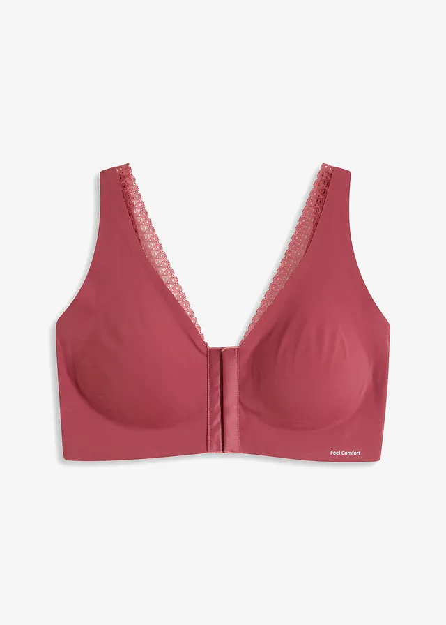 Sutien Feel Comfort vătuit fără armătură, lasercut, cu închidere în față