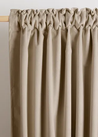 Isolerend verduisterend thermogordijn met fluweelachtig oppervlak (1 stuk) • sand • bonprix online shop