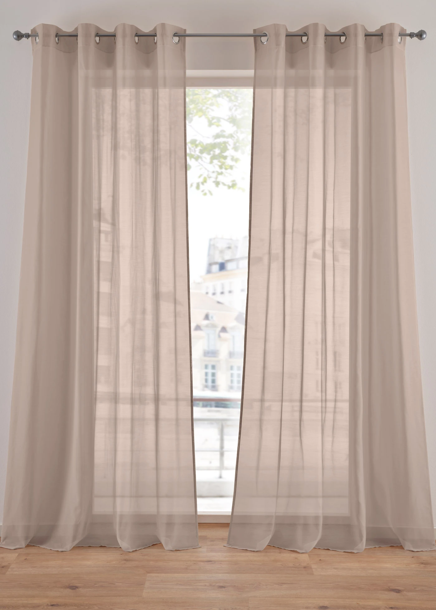 Voilage en batiste texturée (1 pce) • taupe • Boutique bonprix