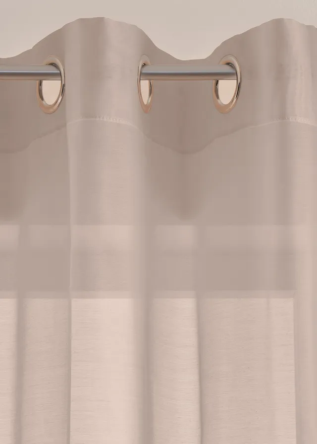 Gordijn van fijne batiststructuur (1 stuk), Kleur: taupe