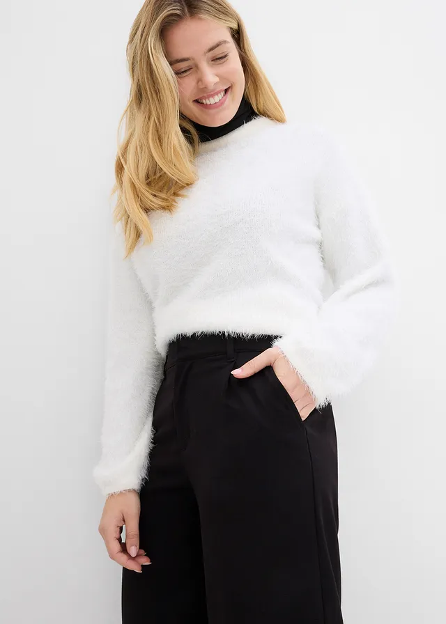 Wijde bandplooibroek met hoge tailleband • zwart • product-page.page-title-suffix