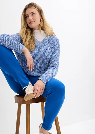Kalhoty bez zapínání ze směsi s viskózou • arktická modrá • bonprix obchod