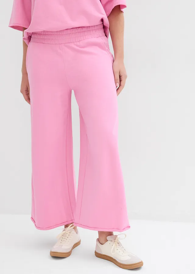 Pantalon sweat 7/8 large en coton • rose glycine • product-page.page-title-suffix