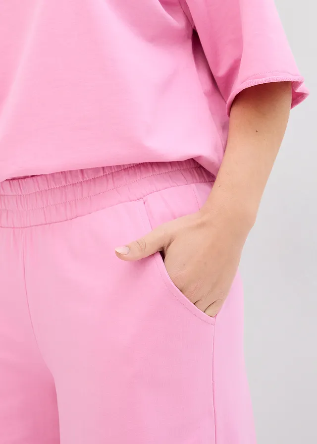 Pantalon sweat 7/8 large en coton • rose glycine • product-page.page-title-suffix