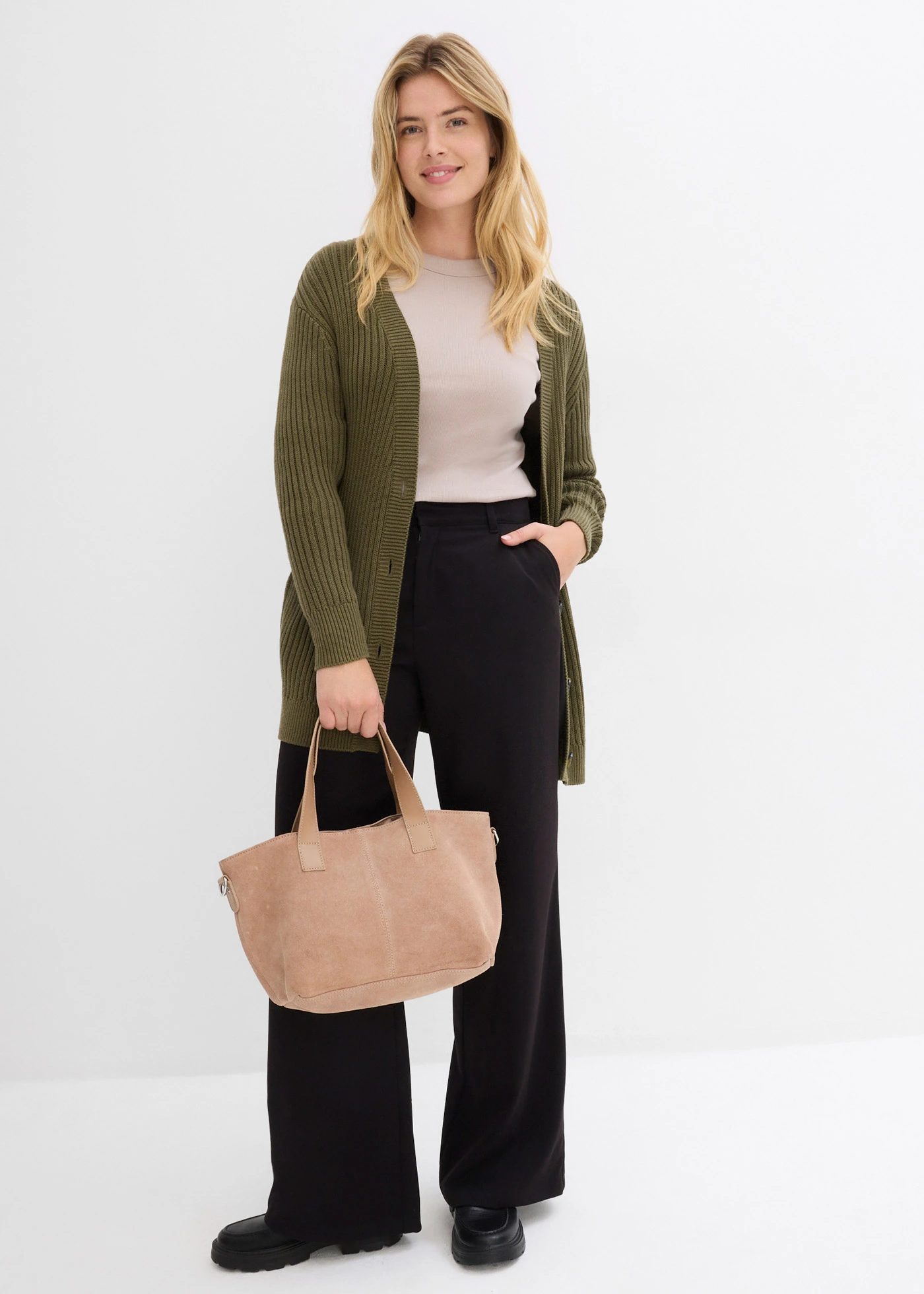 Žebrované tričko s čistou organickou bavlnou (2 ks v balení) • světle písková/středně hnědá • bonprix obchod