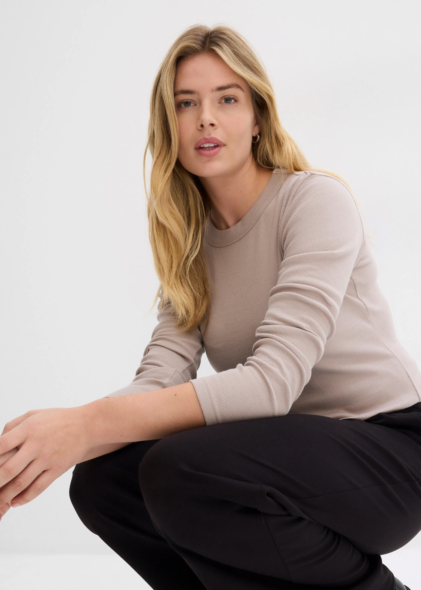 Geribd shirt met biologisch katoen (set van 2) • lichtsand-middenbruin • bonprix online shop