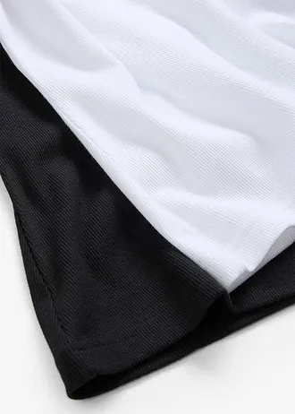 Geribd shirt (set van 2) • zwart/wit • bonprix online shop