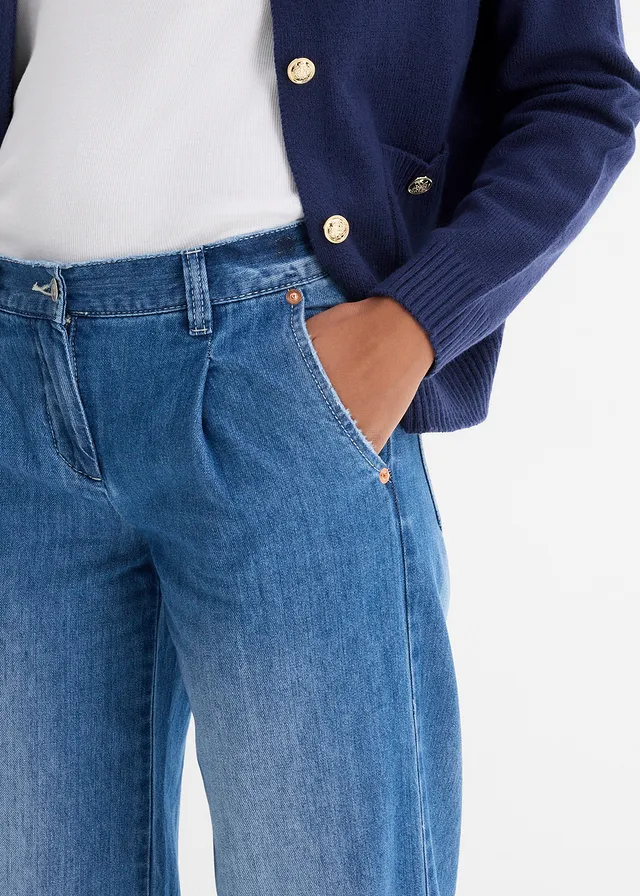 Jean large taille mi-haute • denim bleu clair used • product-page.page-title-suffix