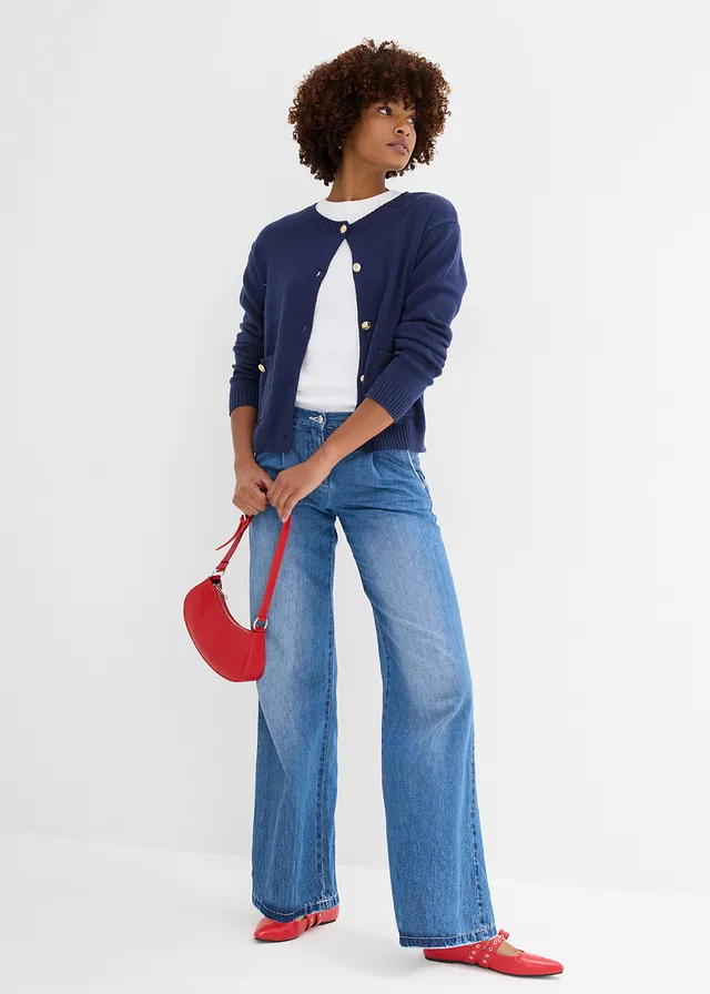 Jean large taille mi-haute • denim bleu clair used • product-page.page-title-suffix