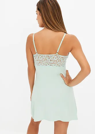 Slipdress in een zachte viscosemix • lichtrietgroen • bonprix online shop