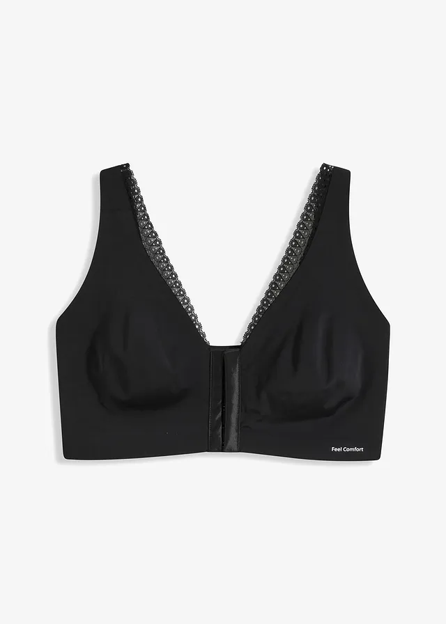 Sutien Feel Comfort vătuit fără armătură, lasercut, cu închidere în față