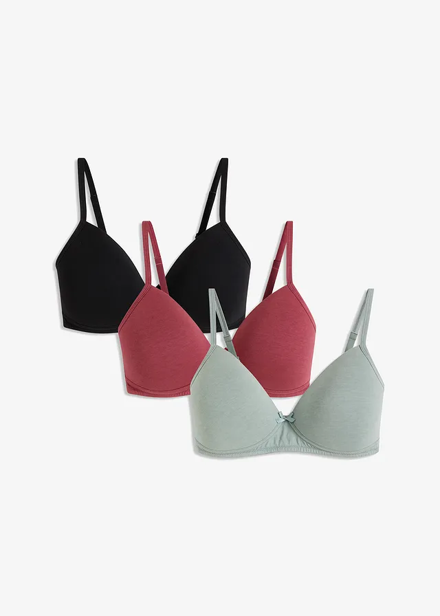 Sutien fără arcuri, cu bumbac bio (3buc.)