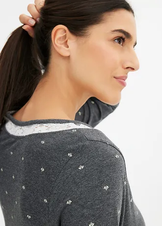 Nachtjapon • antraciet gemêleerd-wolwit • bonprix online shop