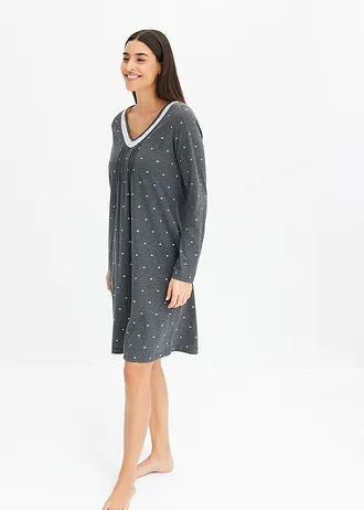 Chemise de nuit, Couleur: anthracite chiné-blanc cassé